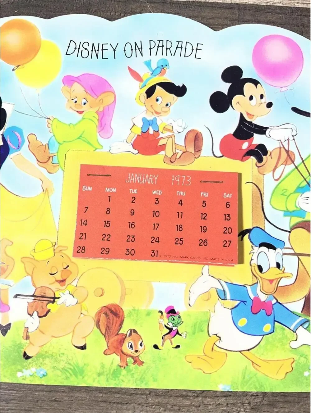 Vtg. Disney On Parade 1973 Calendar By Hallmark, NOS. Excellent Condition. 12”.